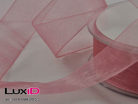 Organza woven edge 53 old rose 25mm x 50m